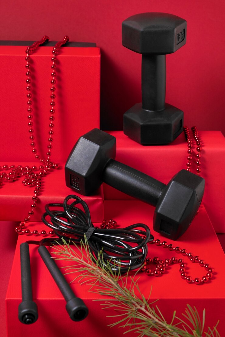 fitness-gym-equipment-with-christmas-theme-decorations_23-2149564357